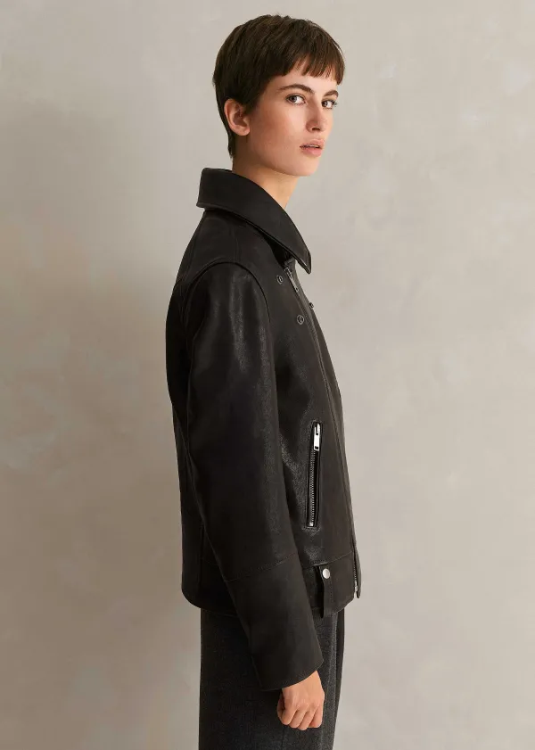 ME+EM Authentic Leather Biker Jacket | Women Leather Jackets
