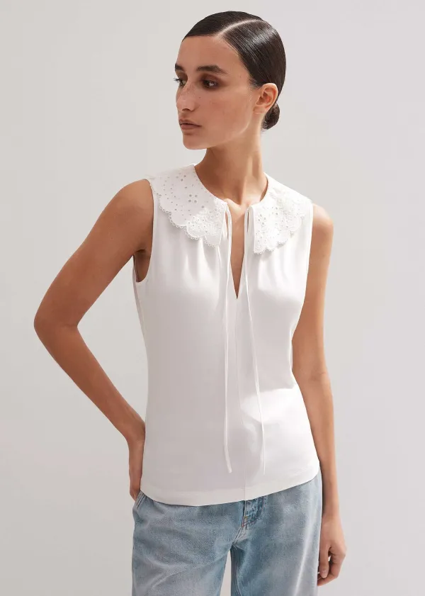 ME+EM Broderie Bib Sleeveless Layering Tank | Women Layering Tops