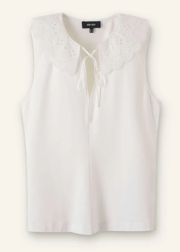 ME+EM Broderie Bib Sleeveless Layering Tank | Women Layering Tops