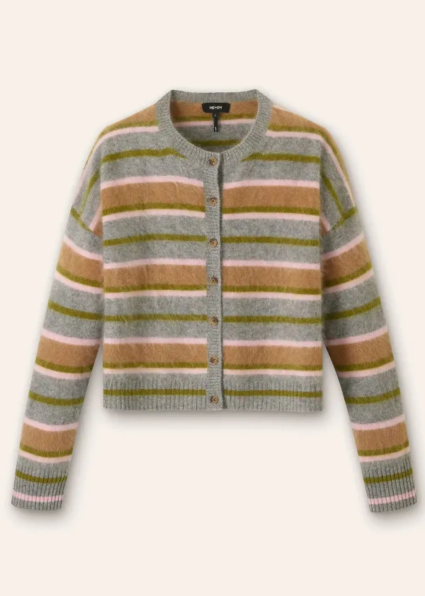 brushed_cashmere_crew_neck_stripe_cardigan_2.webp ME+EM Brushed Cashmere Crew Neck Stripe Cardigan | Women Cashmere