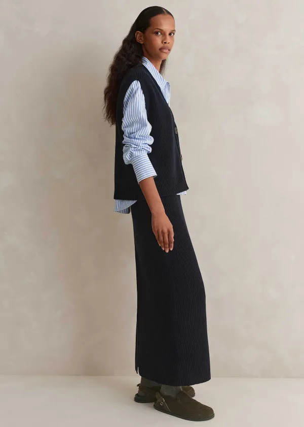 ME+EM Button Up Knitted Vest + Skirt Co-Ord | Women Suits And Co-Ords