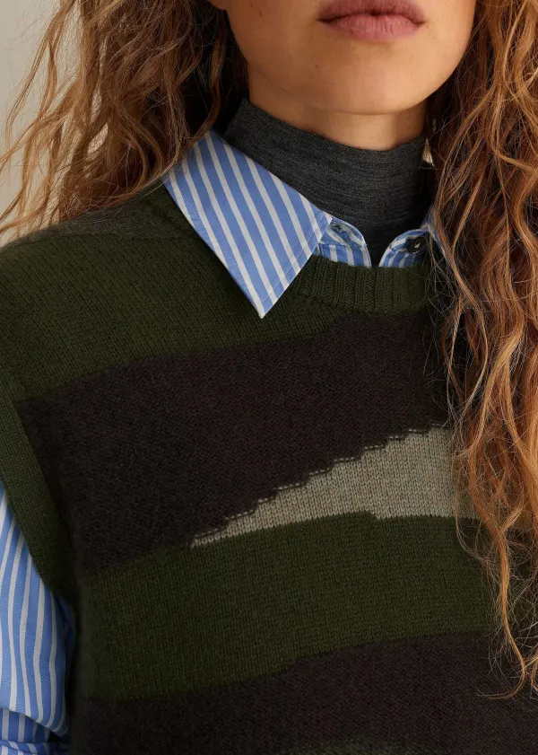 cashmere_camo_cropped_vest__snood_6.webp ME+EM Cashmere Camo Cropped Vest + Snood | Women Vests