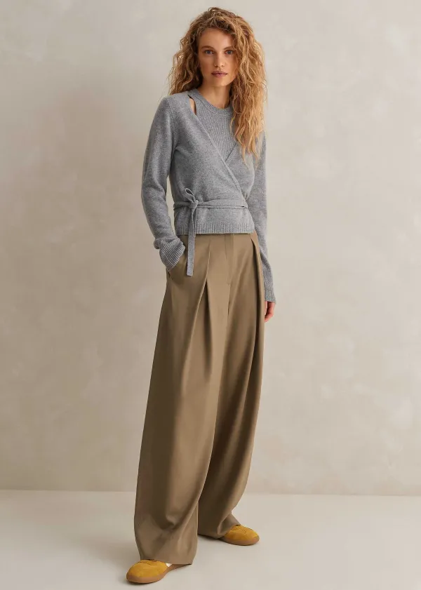 ME+EM Cashmere Layered Wrap Top | Women Cashmere