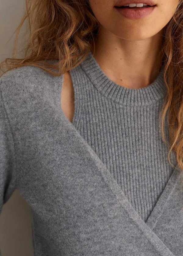 cashmere_layered_wrap_top_5.webp ME+EM Cashmere Layered Wrap Top | Women Cashmere