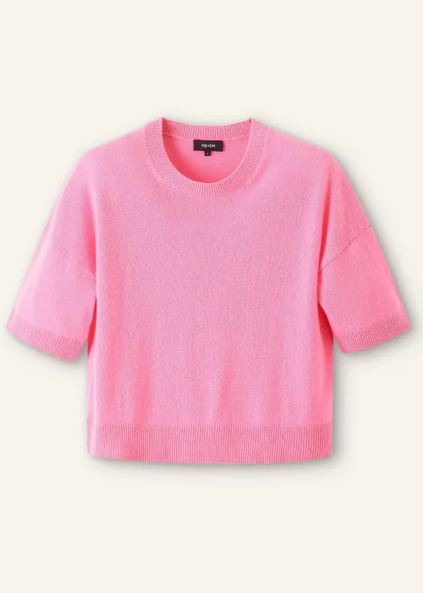 ME+EM Cashmere Relaxed Crop Tee | Women Layering Tops