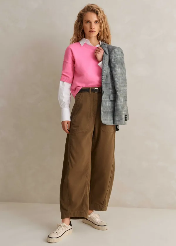 ME+EM Cashmere Relaxed Crop Tee | Women Layering Tops