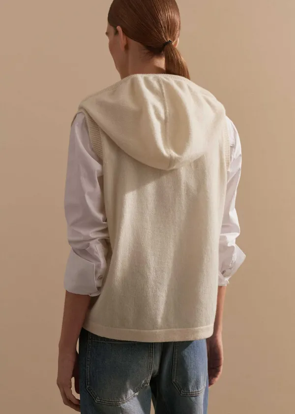 ME+EM Cashmere Sleeveless Relaxed Zip Hoody | Women Cashmere