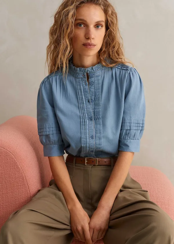 chambray_blouse_5.webp ME+EM Chambray Blouse | Women Blouses