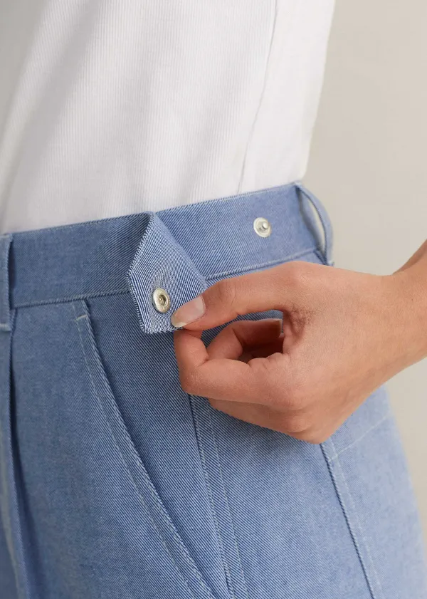 chambray_tailoring_tapered_trouser_5.webp ME+EM Chambray Tailoring Tapered Trouser | Women Tapered Trousers