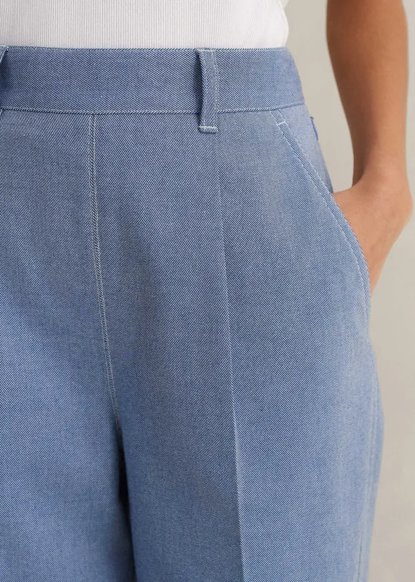 chambray_tailoring_tapered_trouser_6.webp ME+EM Chambray Tailoring Tapered Trouser | Women Tapered Trousers