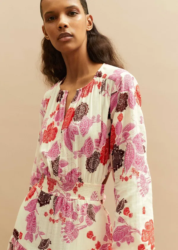 cheesecloth_bali_print_fulllength_dress_4.webp ME+EM Cheesecloth Bali Print Full-Length Dress | Women Maxi Dresses