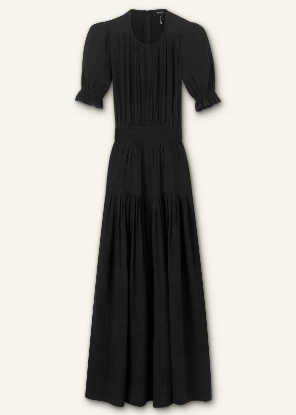 ME+EM Cheesecloth Cut Out Full-Length Dress | Women Maxi Dresses