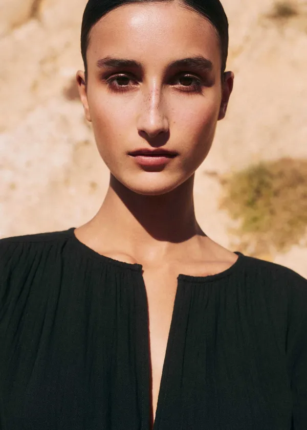 ME+EM Cheesecloth Cut Out Full-Length Dress | Women Maxi Dresses