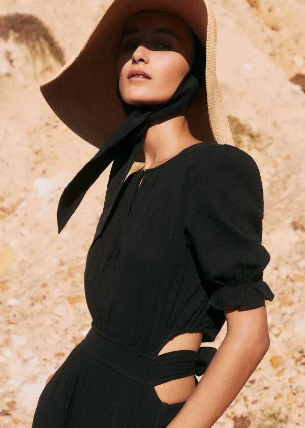 cheesecloth_cut_out_fulllength_dress_3.webp ME+EM Cheesecloth Cut Out Full-Length Dress | Women Maxi Dresses