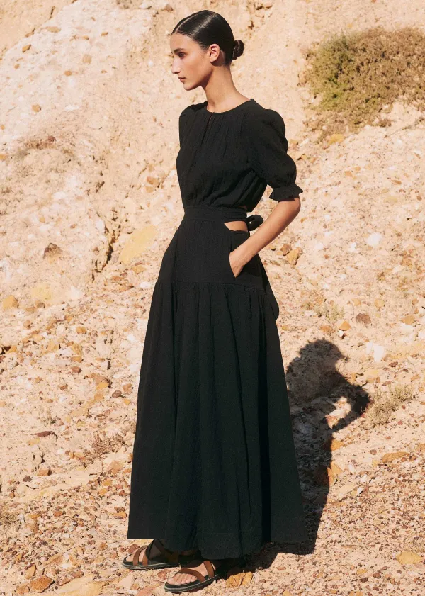 cheesecloth_cut_out_fulllength_dress_4.webp ME+EM Cheesecloth Cut Out Full-Length Dress | Women Maxi Dresses