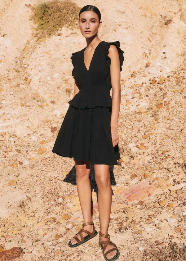 cheesecloth_fit_and_flare_short_dress_4.webp ME+EM Cheesecloth Fit And Flare Short Dress | Women Short Dresses