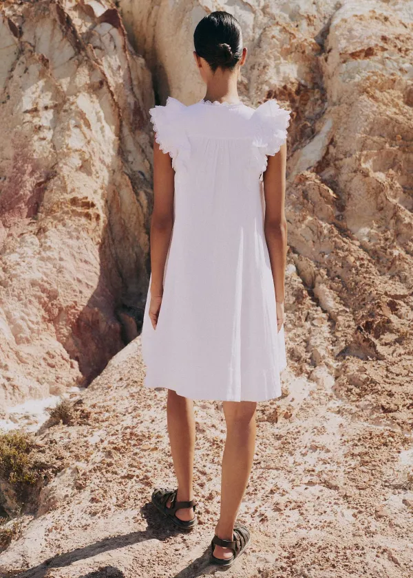 cheesecloth_frill_short_swing_dress__belt_4.webp ME+EM Cheesecloth Frill Short Swing Dress + Belt | Women Short Dresses