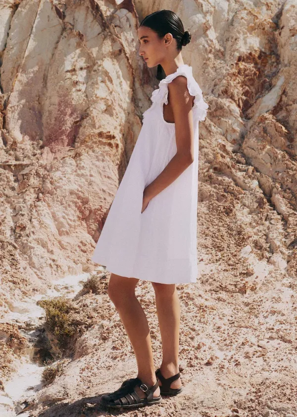 cheesecloth_frill_short_swing_dress__belt_5.webp ME+EM Cheesecloth Frill Short Swing Dress + Belt | Women Short Dresses