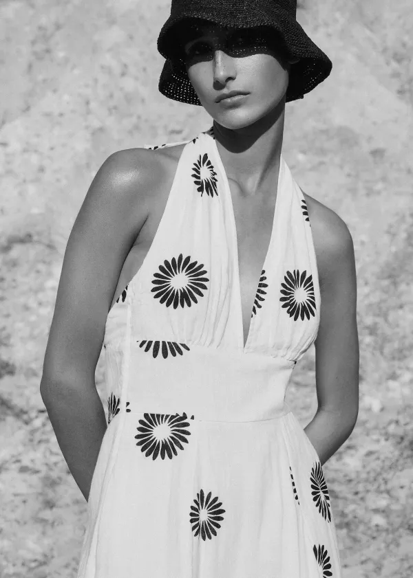 ME+EM Cheesecloth Modern Daisy Print Maxi Dress | Women Maxi Dresses