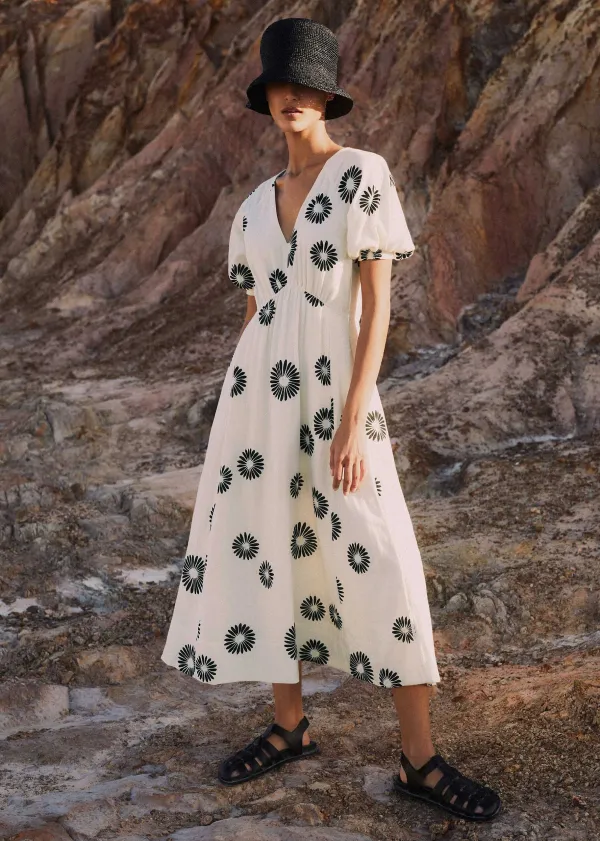 cheesecloth_modern_daisy_print_midi_dress_4.webp ME+EM Cheesecloth Modern Daisy Print Midi Dress | Women Midi Dresses