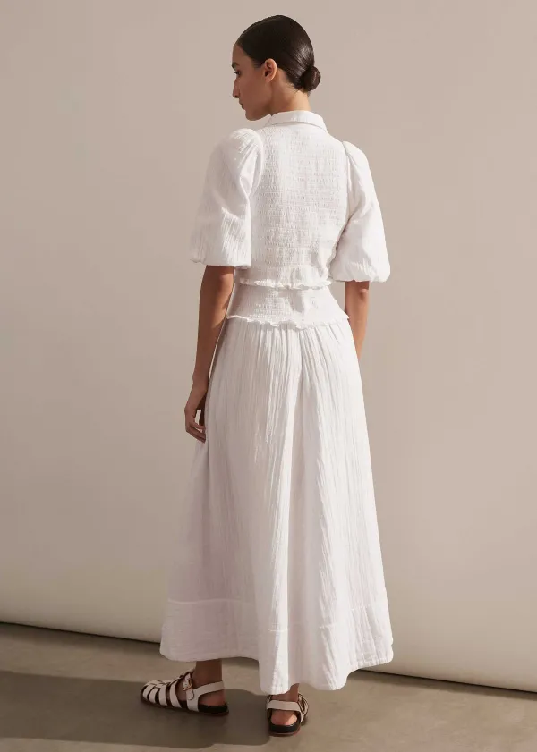 cheesecloth_shirred_maxi_shirt_dress_3.webp ME+EM Cheesecloth Shirred Maxi Shirt Dress | Women Maxi Dresses