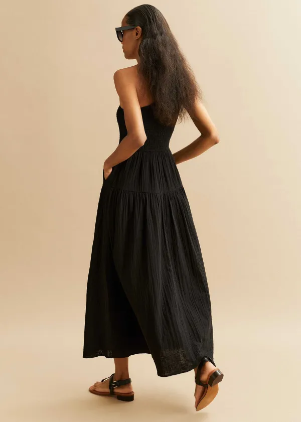 cheesecloth_shirred_one_shoulder_maxi_dress_3.webp ME+EM Cheesecloth Shirred One Shoulder Maxi Dress | Women Maxi Dresses