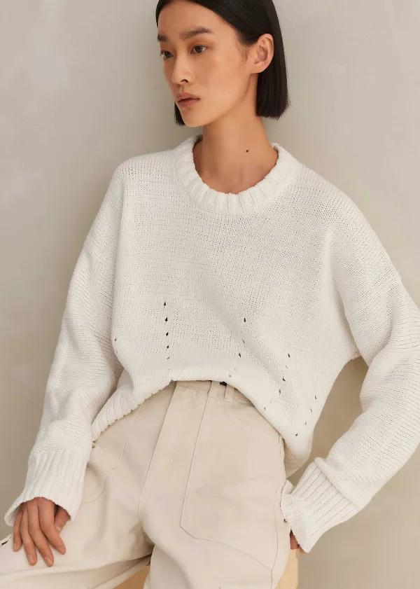 chunky_cotton_curved_hem_jumper_2.webp ME+EM Chunky Cotton Curved Hem Jumper | Women Jumpers