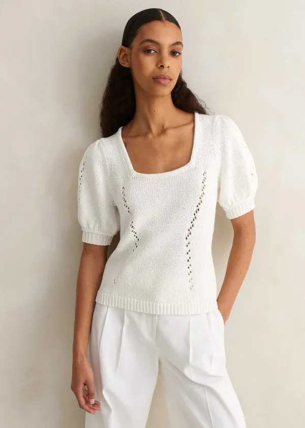 chunky_cotton_fashioned_square_neck_tee_2.webp ME+EM Chunky Cotton Fashioned Square Neck Tee | Women Loungewear