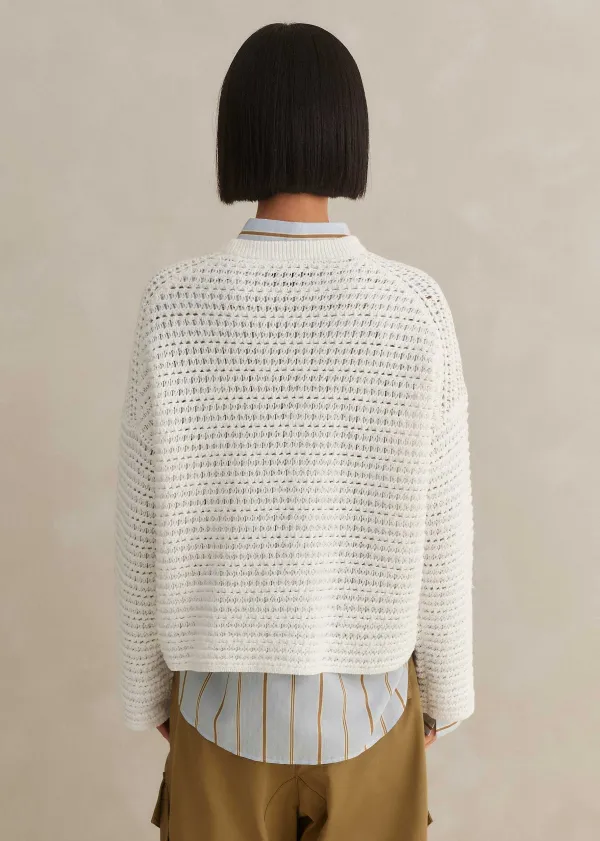 ME+EM Chunky Cotton Open Stitch Box Jumper | Women Jumpers