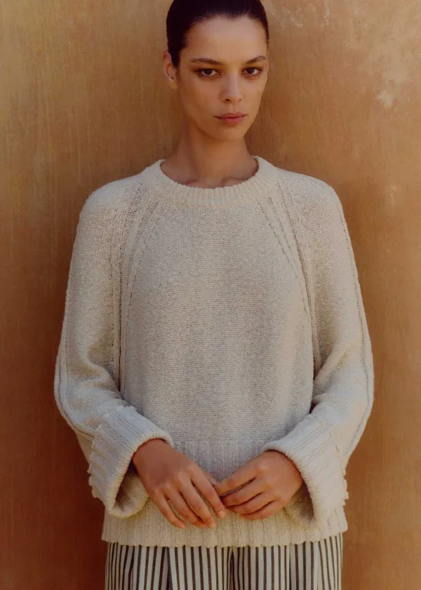 ME+EM Cotton Boucl Relaxed Jumper | Women Jumpers