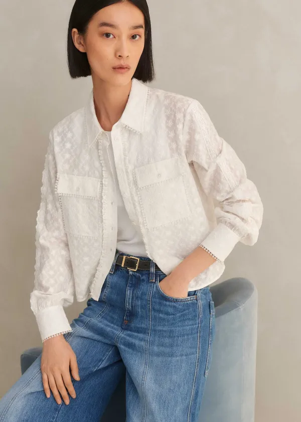 cotton_broderie_cropped_jacket_blouse_4.webp ME+EM Cotton Broderie Cropped Jacket Blouse | Women Blouses