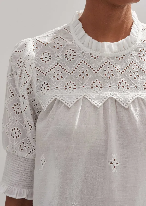 cotton_broderie_highneck_top_5.webp ME+EM Cotton Broderie Highneck Top | Women Beach & Summer Tops