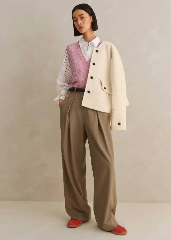 ME+EM Cotton Broderie Layering Shirt | Women Shirts