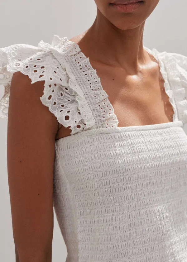 cotton_delicate_broderie_shirred_top_5.webp ME+EM Cotton Delicate Broderie Shirred Top | Women Vests And Camis