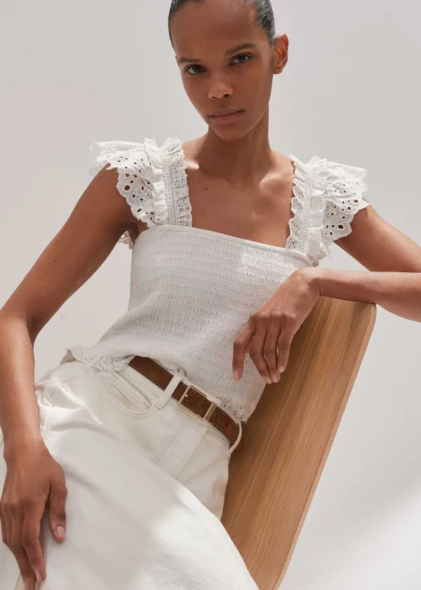 cotton_delicate_broderie_shirred_top_6.webp ME+EM Cotton Delicate Broderie Shirred Top | Women Vests And Camis