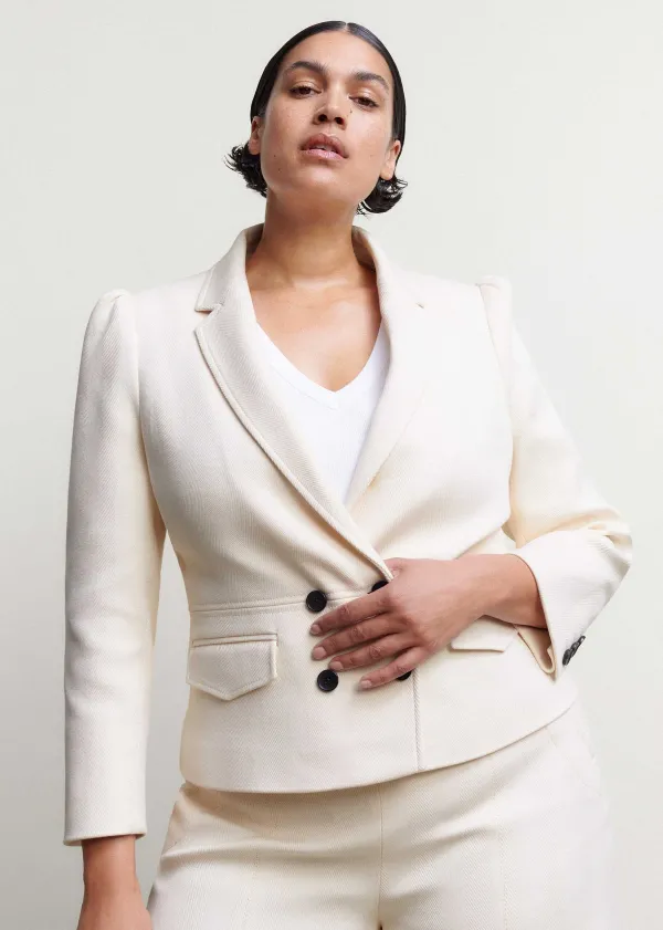 cotton_herringbone_fitted_short_blazer_5.webp ME+EM Cotton Herringbone Fitted Short Blazer | Women Blazers