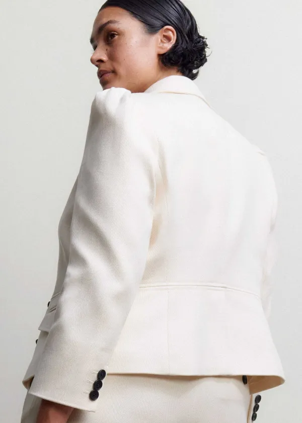 cotton_herringbone_fitted_short_blazer_6.webp ME+EM Cotton Herringbone Fitted Short Blazer | Women Blazers