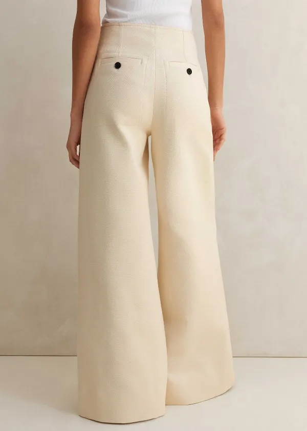 cotton_herringbone_wideleg_trouser_5.webp ME+EM Cotton Herringbone Wide-Leg Trouser | Women Wide-Leg Trousers