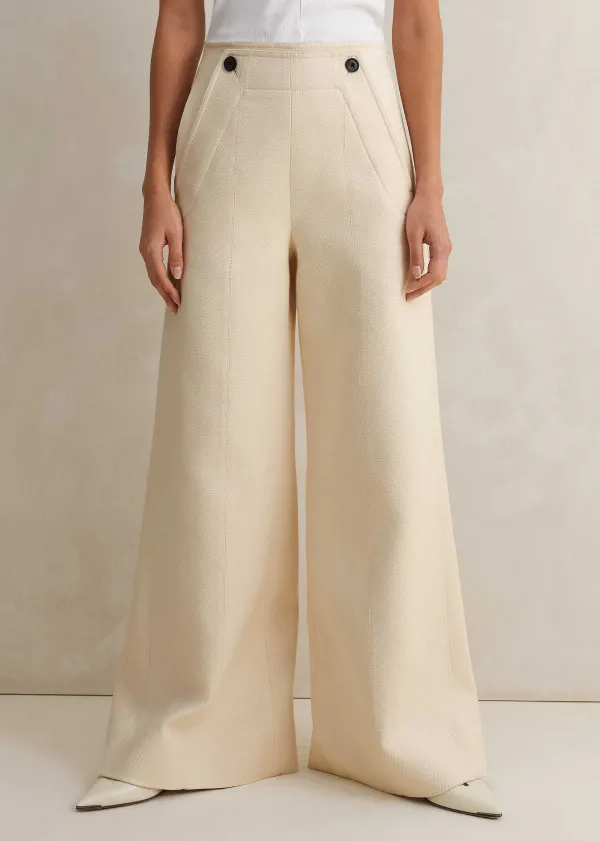 cotton_herringbone_wideleg_trouser_6.webp ME+EM Cotton Herringbone Wide-Leg Trouser | Women Wide-Leg Trousers