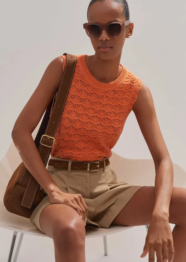 cotton_lace_stitch_knit_vest_4.webp ME+EM Cotton Lace Stitch Knit Vest | Women Vests