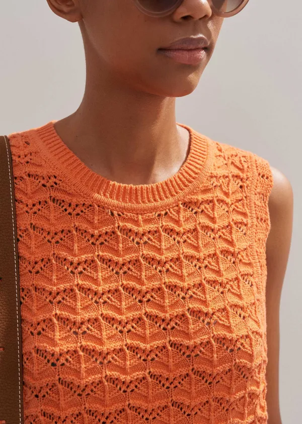 cotton_lace_stitch_knit_vest_5.webp ME+EM Cotton Lace Stitch Knit Vest | Women Vests