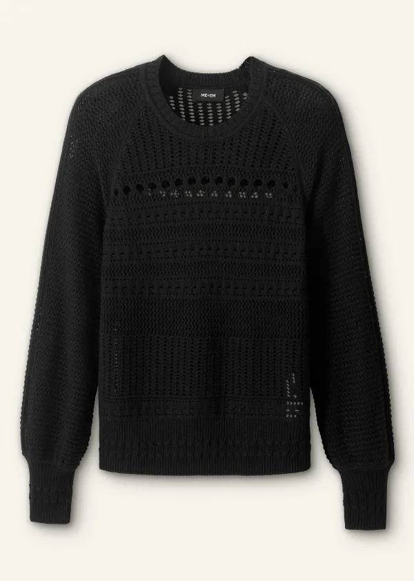 ME+EM Cotton Lace Stitch Raglan Sleeve Jumper | Women Jumpers