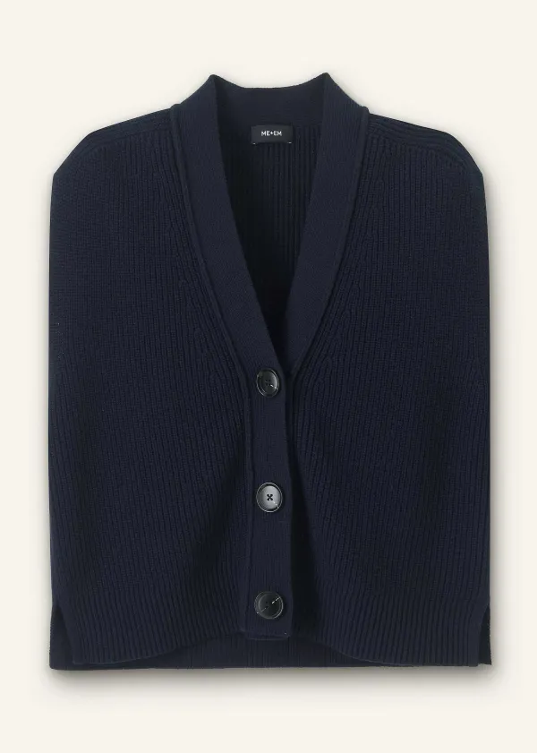 ME+EM Cotton Merino Rib Relaxed Buttoned Vest | Women Vests