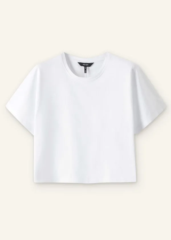 ME+EM Cotton Oversized Crop Tee | Women T-Shirts