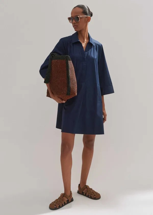 ME+EM Cotton Poplin Swing Dress + Belt | Women Short Dresses