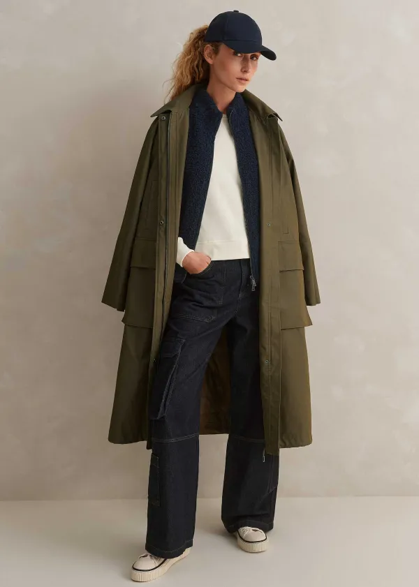 ME+EM Cotton Ruche Sleeve Sweatshirt | Women Sweatshirts & Long Sleeve Tops