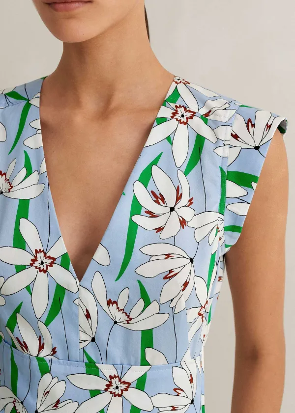 cotton_sateen_snowdrop_print_maxi_dress_5.webp ME+EM Cotton Sateen Snowdrop Print Maxi Dress | Women Maxi Dresses