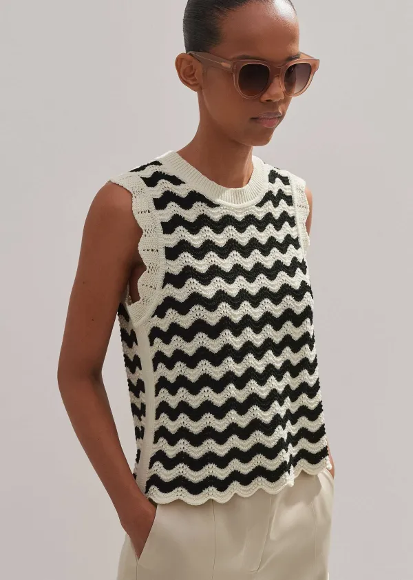 cotton_scallop_stripe_boxy_knit_vest_4.webp ME+EM Cotton Scallop Stripe Boxy Knit Vest | Women Vests