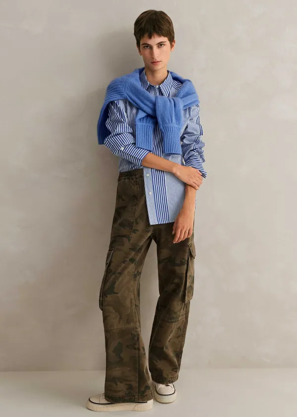 ME+EM Cotton Stripe Oversized Shirt | Women Shirts