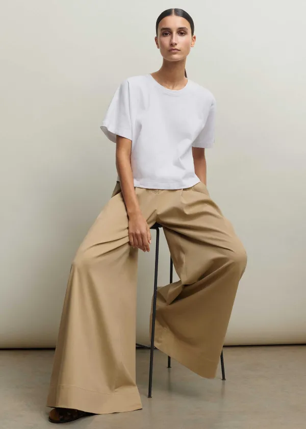 ME+EM Cotton Super High-Waisted Trouser + Belt | Women Wide-Leg Trousers
